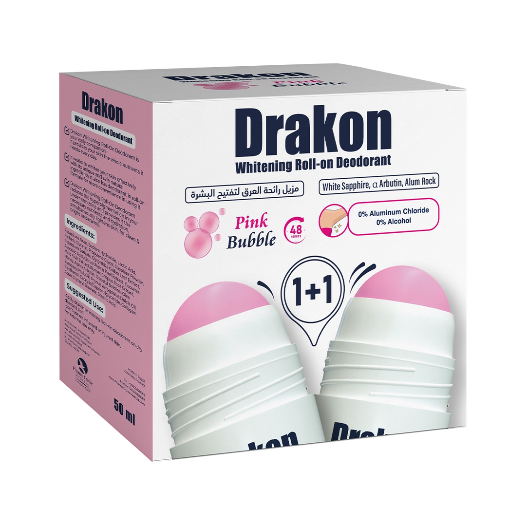 DRAKON WHITENING ROLL ON PINK BUBBLE 1+1