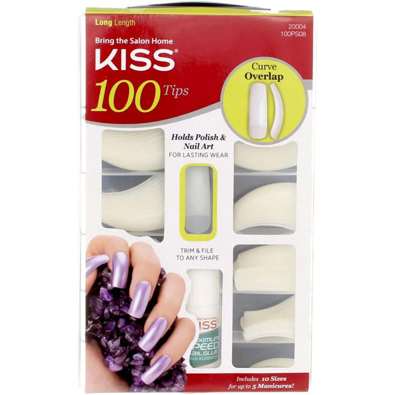 KISS 100 NAILS CURVE OVERLAP INTERNATIONAL 100PS08
