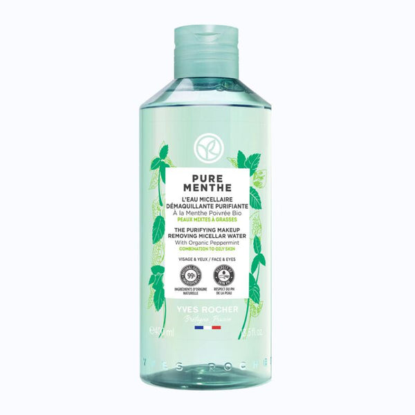 YVES ROCHER PURE MENTHE THE PURIFYING MAKEUP REMOVER MICELLAR WATER BOTTLE 400ML - ladyy