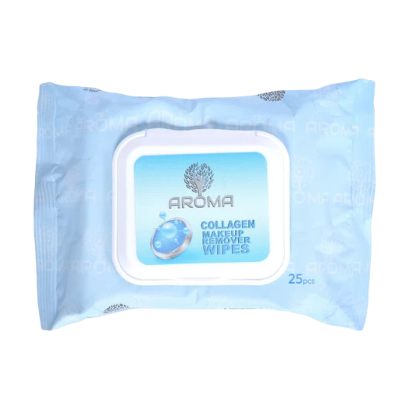 منديل مزيل مكياج الأرغان والعطر والكولاجين من أروما، 25 قطعة.
