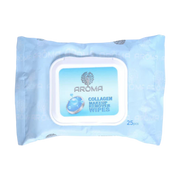 AROMA ARGAN MAKE UP REMOVER WIPES COLLAGEN 25PCS