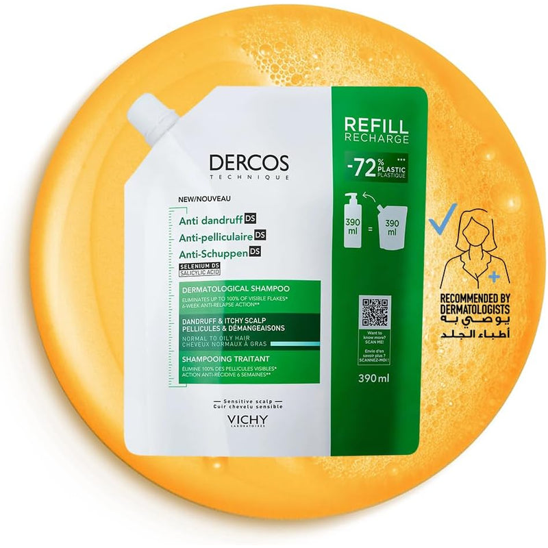 Vichy Dercos Anti Dandruff Shampoo Normal to Oily Refill 390ml