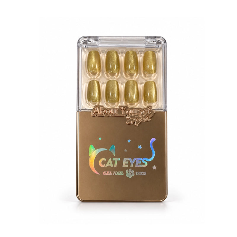 NAIL CAT EYES OLIVE GOLD GLITTER ROSE GOLD 15PCS