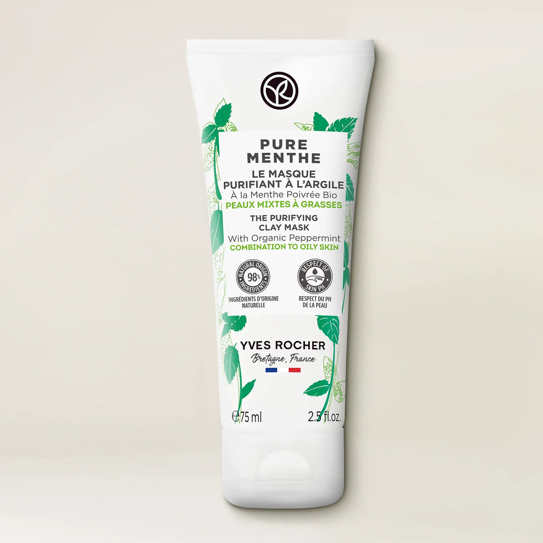 YVES ROCHER PURE MENTHE THE PURIFYING CLAY MASK TUBE 75ML - ladyy