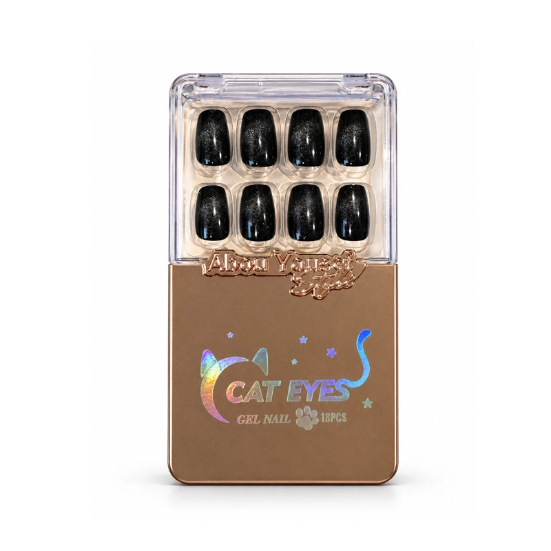 NAIL CAT EYES BLACK GREEN CAT EYE 15PCS