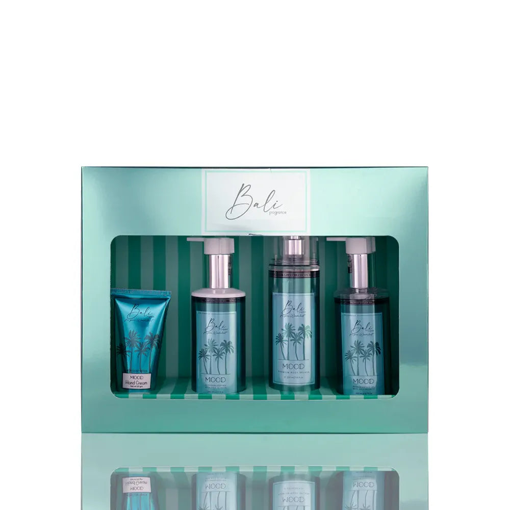 PROMO MOOD BALI BODY SPLASH 220ML+HAND CREAM 50ML+Shower Gel 200ml+BODY MILK 200ML - ladyy