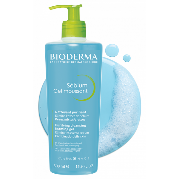 BIODERMA SEBIUM GEL MOUSSANT 500ML - ladyy