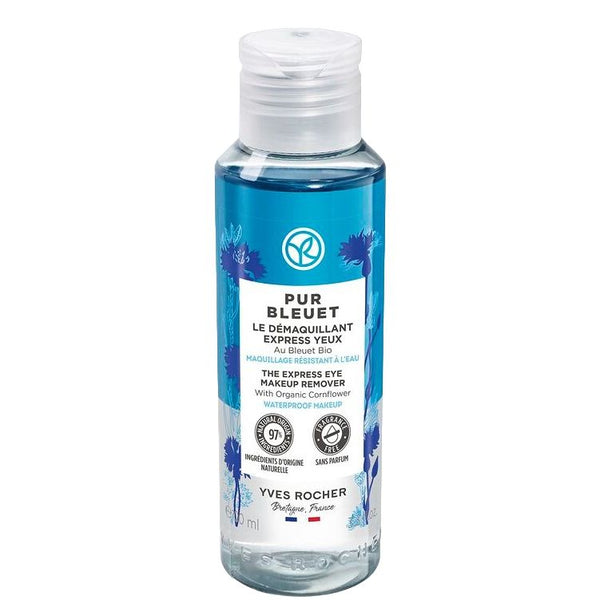 YVES ROCHER PUR BLEUET THE EXPRESS EYES MAKEUP REMOVER BOTTLE 100ML - ladyy