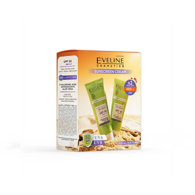 PROMO PACK X2 EVELINE MOISTURIZING SPF CREAM 50 30ML