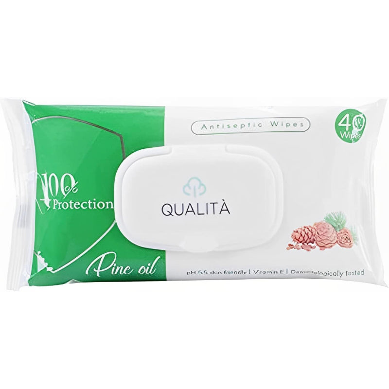 QUALITA ANTISEPTIC WIPES PINE OIL 40 PCS