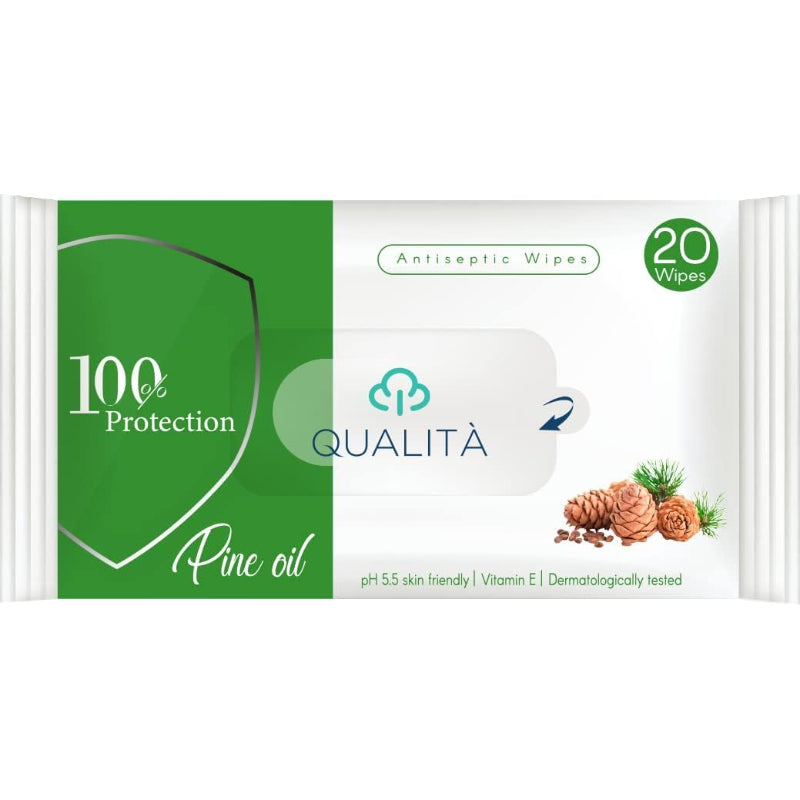 QUALITA ANTISEPTIC WIPES PINE OIL 20 PCS