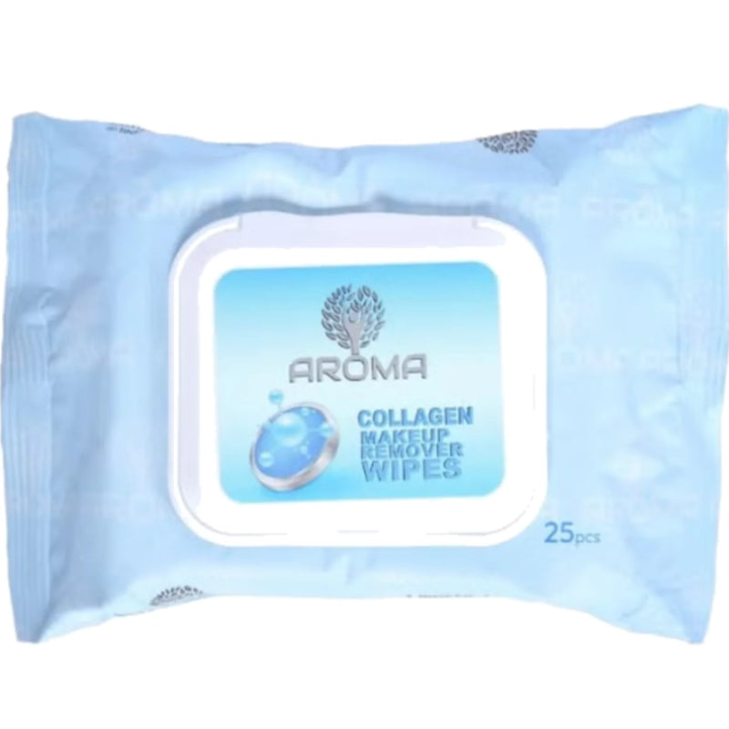 AROMA ARGAN MAKE UP REMOVER WIPES COLLAGEN 25PCS