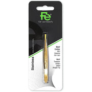 FE TWEEZERS MOTIF GOLDEN PLATED STRAIGHT TIP 058