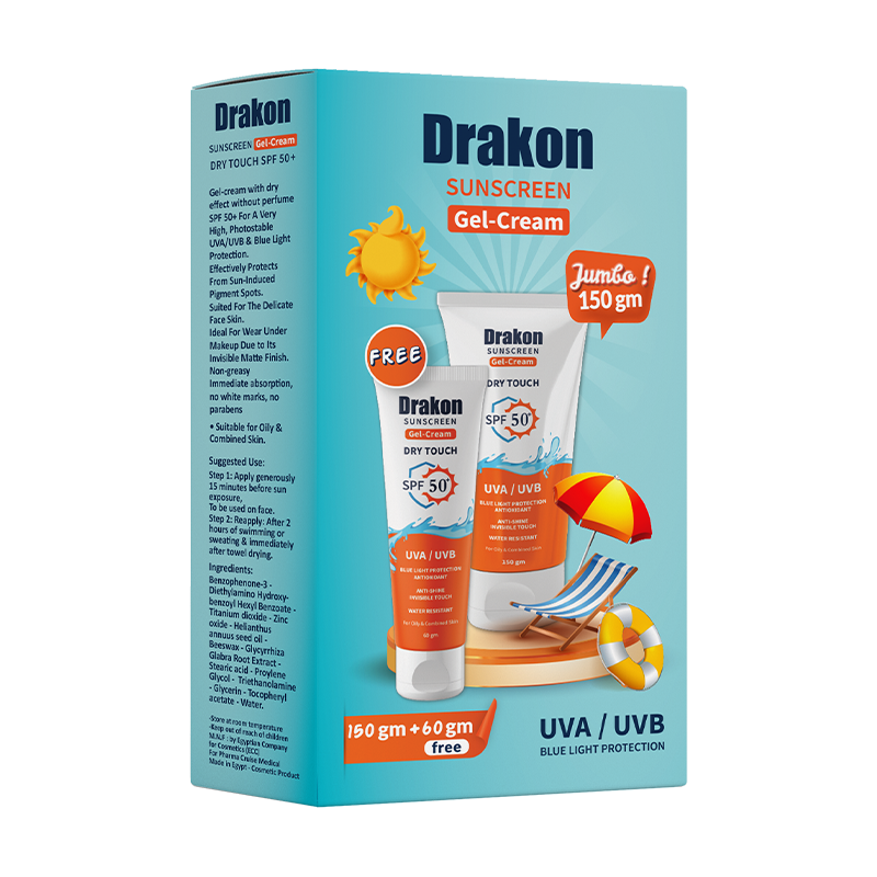 DRAKON SUNSCREEN GEL CREAM SPF50+ 60ML+150ML