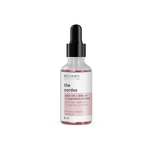 BIONNEX THE NORDEA AHA 10% + BHA 2% + Lingonberry Exfoliant Serum 30ml - ladyy