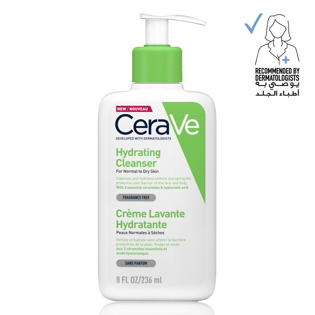 CeraVe Hydrating Cleanser for Normal to Dry Skin with Hyaluronic Acid 236ml - ladyy