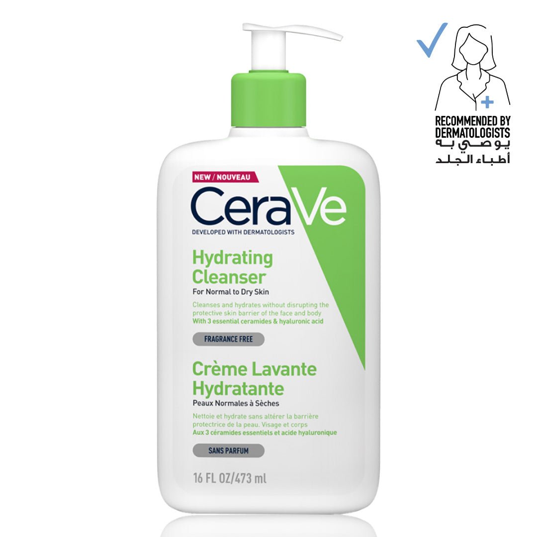 CeraVe Hydrating Cleanser for Normal to Dry Skin with Hyaluronic Acid 473ml - ladyy
