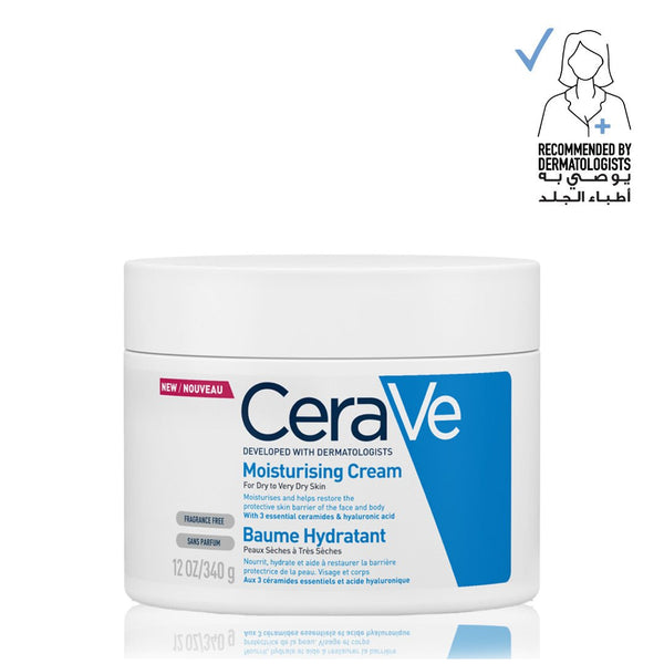 CeraVe Moisturizing Cream for Dry Skin with Hyaluronic Acid 340GM - ladyy