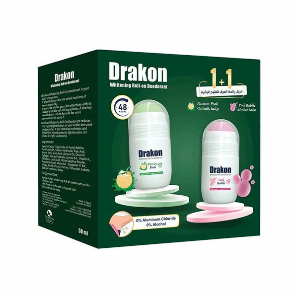 Drakon® Promopack Drakon whitening Roll on Pink Bubble + Passion Peak Free - ladyy