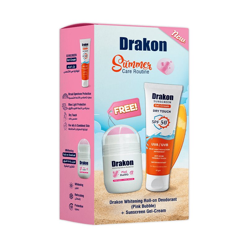 Drakon® promopack ( Sunscreen Gel-Cream 60 ml +Drakon whitening Roll on Pink Bubble)