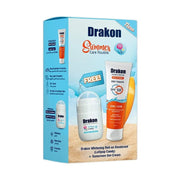 Drakon® promopack ( Sunscreen Gel - Cream SPF 50 +Drakon whitening Roll on Lollipop Candy ) - ladyy