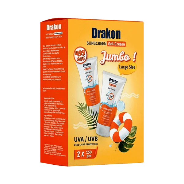 DRAKON SUN SCREEN GEL CREAM 150ML 1+1OFFER - ladyy