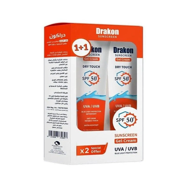 Drakon® Sunscreen gel Dry Touch SPF 50+ X2 Promo pack - ladyy