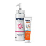 تحميل الصورة إلى عارض المعرض، Drakon® Whitening Facial Cleanser For Sensitive Skin &amp; Sunscreen Gel Dry Touch SPF 50+
