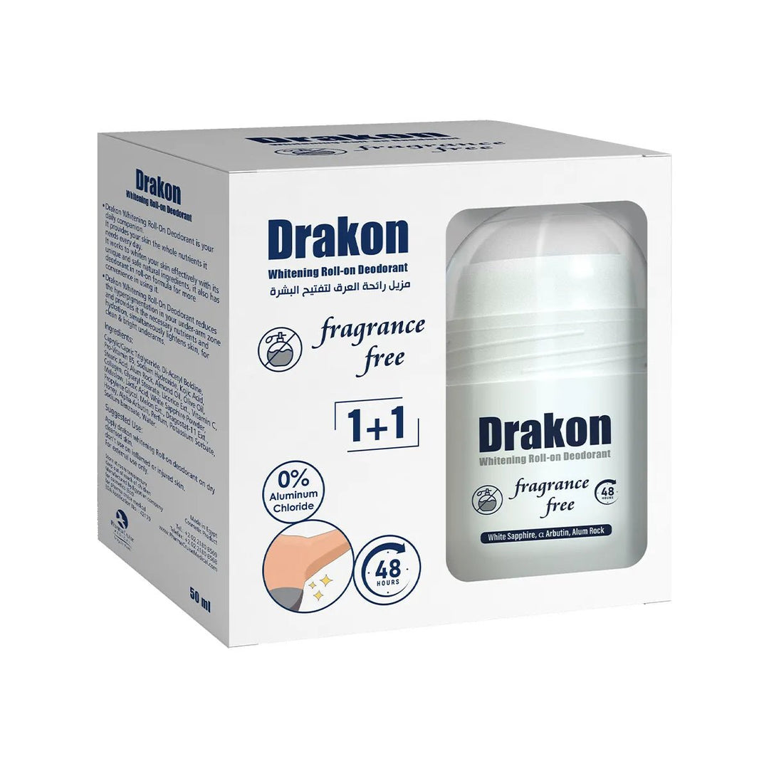 Drakon Whitening Roll - on Deodorant Fragrance Free 1+1 - ladyy