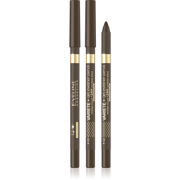 EVELINE COSMETICS VARIÉTÉ GEL EYELINER PENCIL 02 Brown - Cosmoshop - description