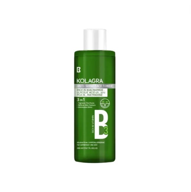 Kolagra Anti - shine Face Toner 200 ML - ladyy