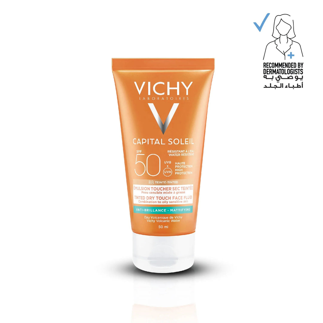 Vichy Capital Soleil BB Anti Shine Tinted Sunscreen for Combination to Oily Skin SPF 50+ 50ml - ladyy