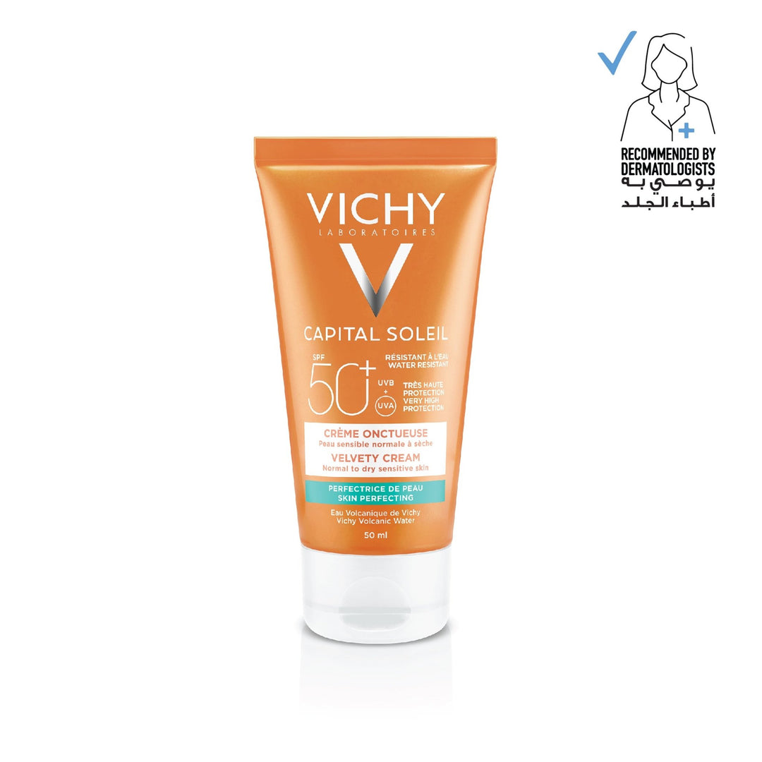 Vichy Capital Soleil Velvety Sunscreen for Normal to dry Skin SPF 50 50ml - ladyy