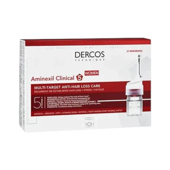 Vichy Dercos Aminexil Clinical 5 Anti - Hair Fall Treatment for Women x21 Doses - ladyy